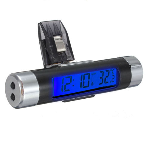 LCD Clip-on Digital Backlight Automotive Thermometer Clock Calenda