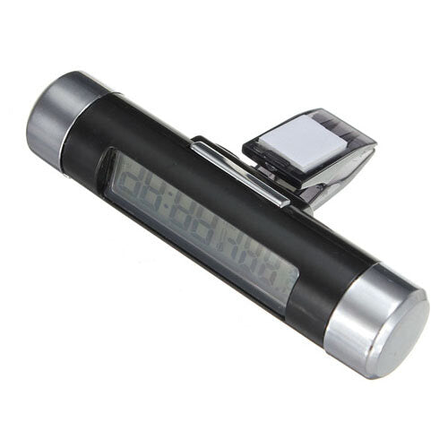 LCD Clip-on Digital Backlight Automotive Thermometer Clock Calenda