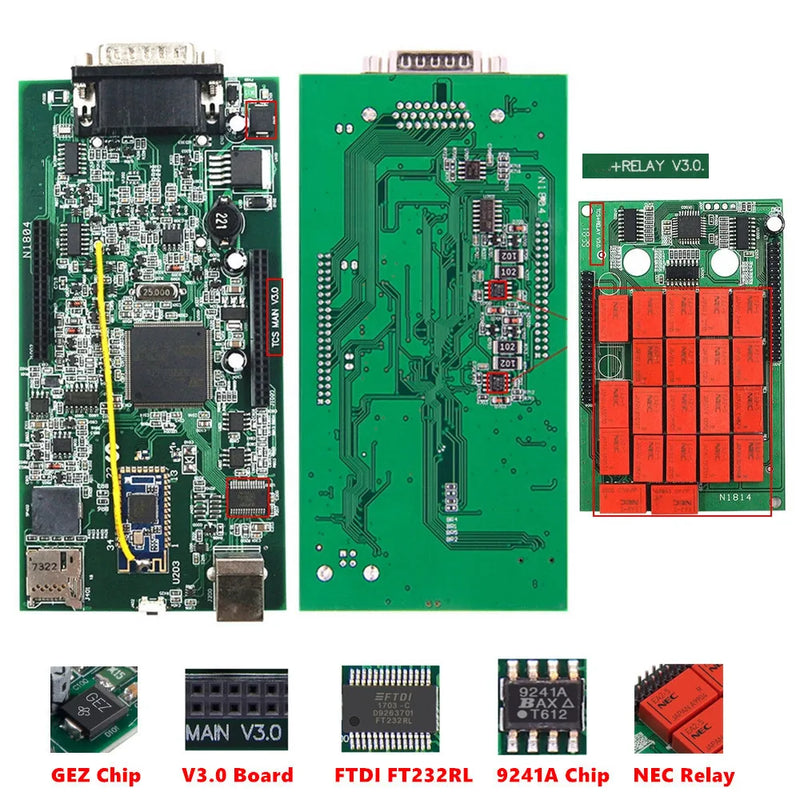 2021.11 Multidiag Pro V3.0 Real 9241A Chip OBD2 Scanner TCS PRO Car Truck Diagnostic Tools