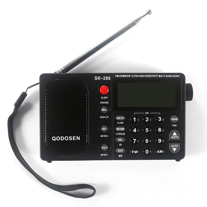 NEW  QODOSEN SR-286  FM/LW/MW/SW  Radio Receiver 18650 Battery