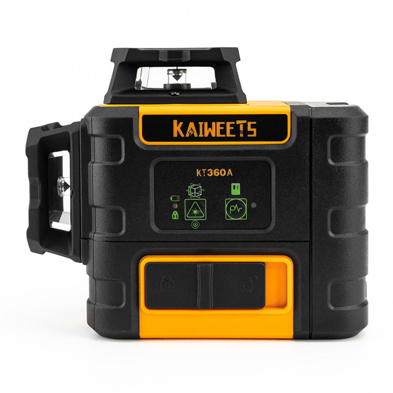 EU Direct KAIWEETS KT360A 3x360 Green Line Laser Level with Rechargeable Battery 196ft Distance IP54 Waterproof Best for Outdoor Measurement