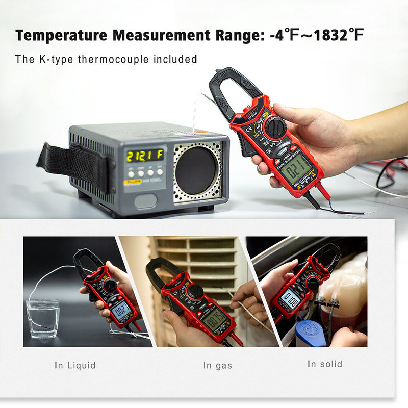 EU/US Direct KAIWEETS HT206D Digital Clamp Meter True RMS 6000 Counts AC/DC Voltage Current Resistance Capacitance Top Seller Buy Now