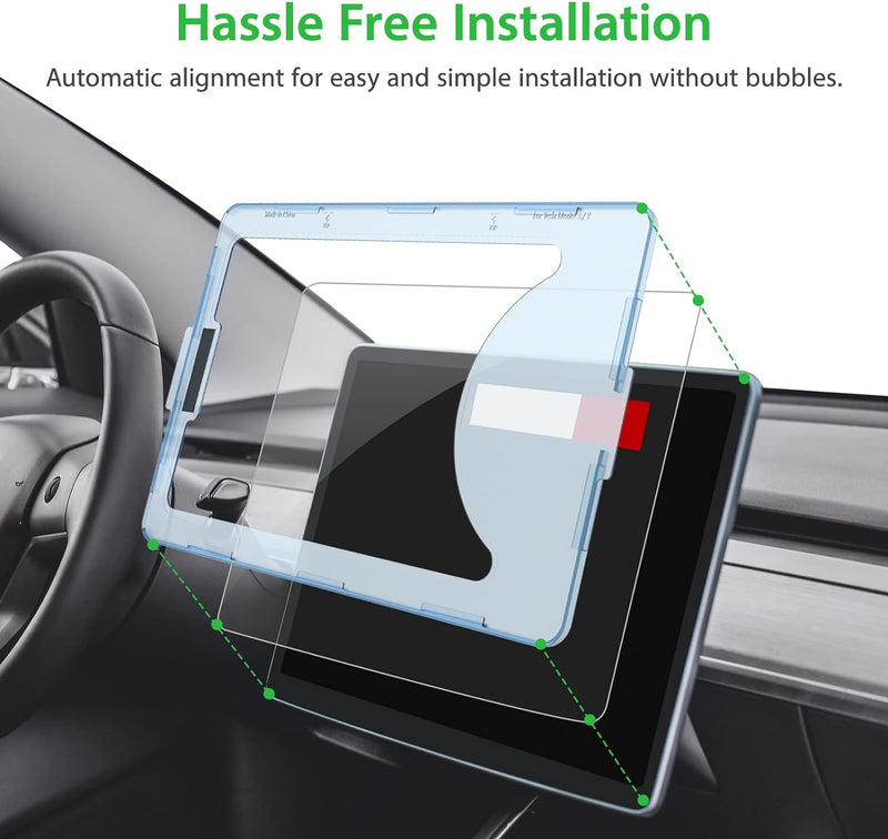 Bioton Silkfeel Glass Screen Protector designed for Tesla Model 3 / Y Center Control Touchscreen [Automatic Alignment] [Anti Glare] [9H Hardness]