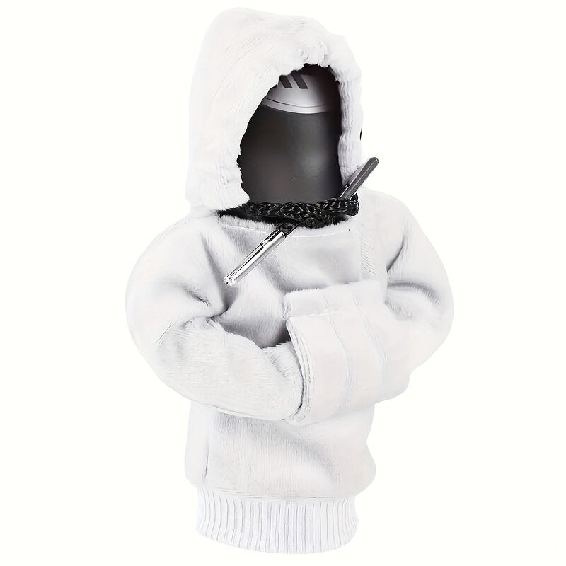 Car Gear Shift Cover Mini Hoodie Shift Knob Cover Fashionable Mini Hooded Sports Shirt Manual Handle Winter Warm Gear Knob Universal Car Decor Accessories