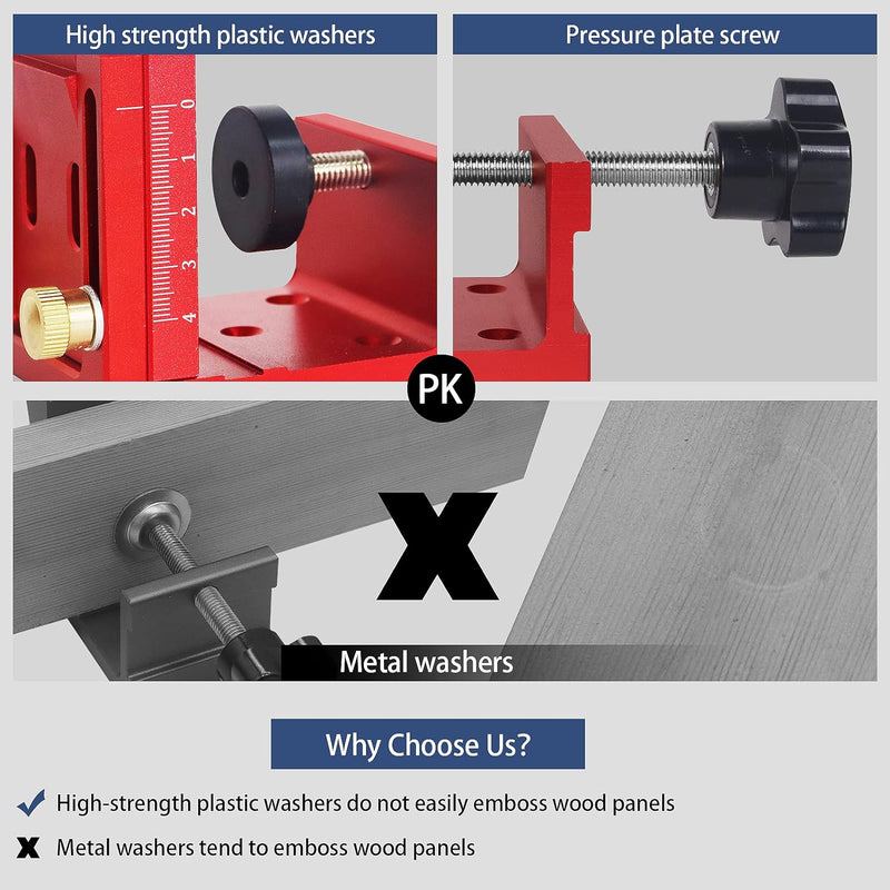 HFM Pocket Hole Jig Kit Adjustable Woodworking Tools Pocket Dowel Hole Jig System Set Wood Woodwork Guides Joint Angle Tool Carpentry Locator.