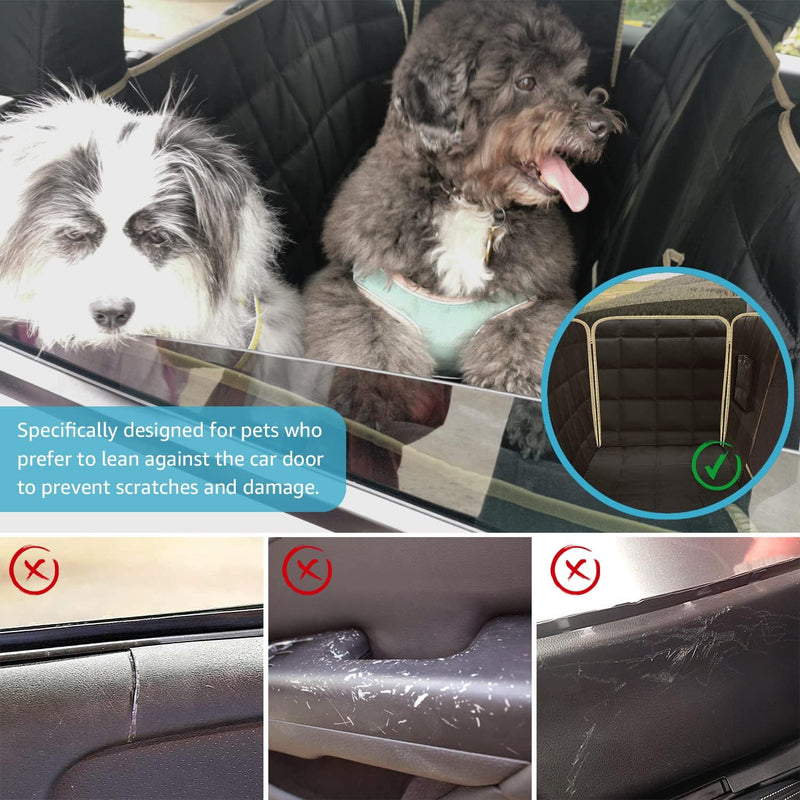 Lassie Dog Hammock for Car, Compatible with 2020-2024 Tesla Model Y Dog Seat Covers,Dog Car Seat Cover for Back Seat with 4 Headrests and 2 Seat Belts, 100% Waterproof Pet Seat Protector for Dogs