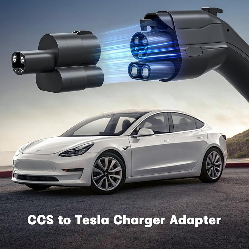 EVPEIWE CCS to Tesla Adapter, CCS1 to Tesla Charger Adapter for Model 3/Y/S/X Cybertruck, CCS Charger Adapter 400A DC Fast Charging Compatible with Level 3 Fast Charging Station with CCS Plug, IP55