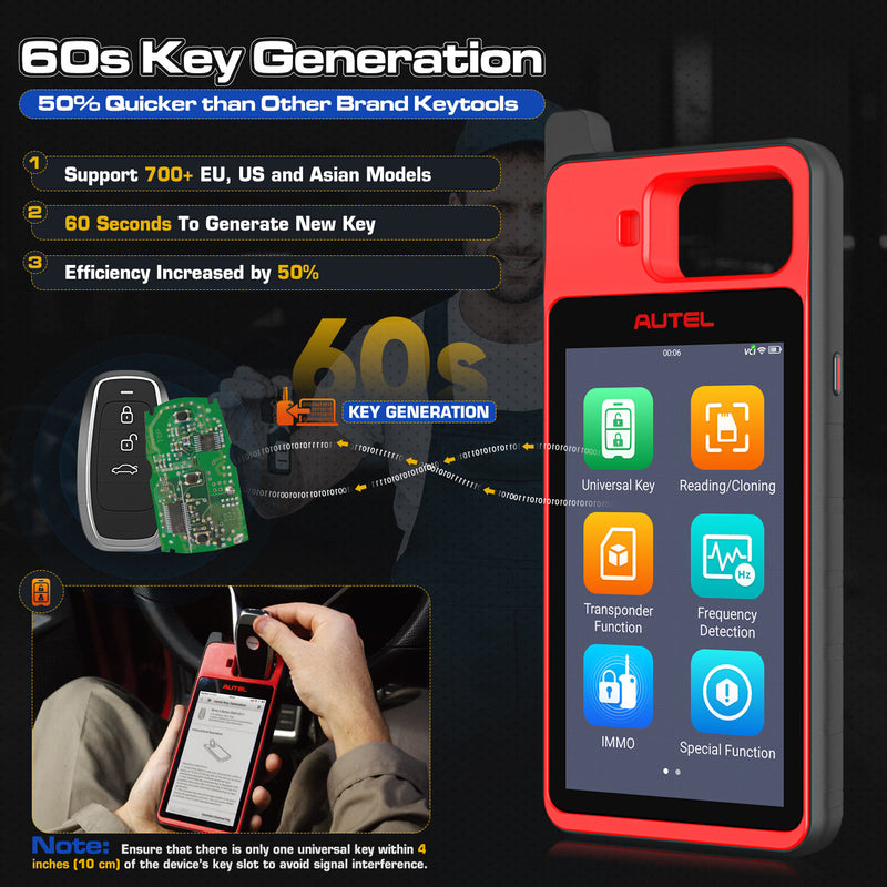 Autel MaxiIM KM100 Key Fob Programmer Immobilizer Tool Key Creation IMMO Learning Chip Read Cloning Frequency