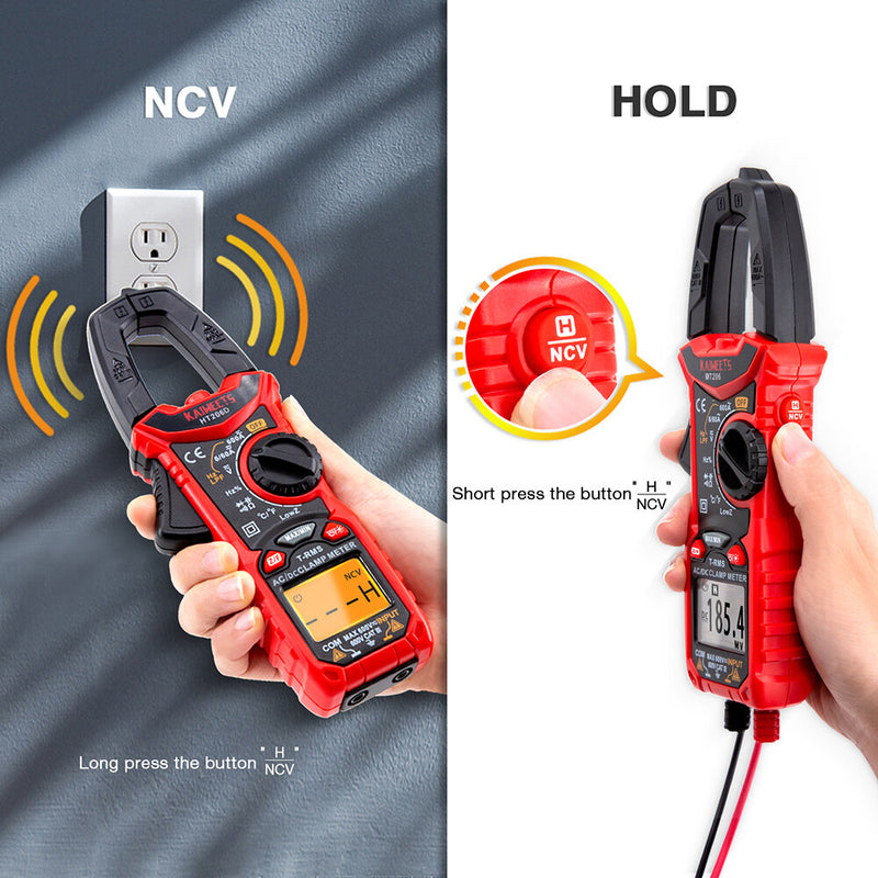 EU/US Direct KAIWEETS HT206D Digital Clamp Meter True RMS 6000 Counts AC/DC Voltage Current Resistance Capacitance Top Seller Buy Now