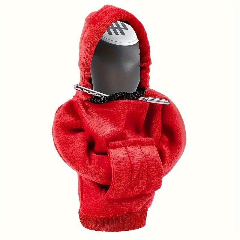 Car Gear Shift Cover Mini Hoodie Shift Knob Cover Fashionable Mini Hooded Sports Shirt Manual Handle Winter Warm Gear Knob Universal Car Decor Accessories