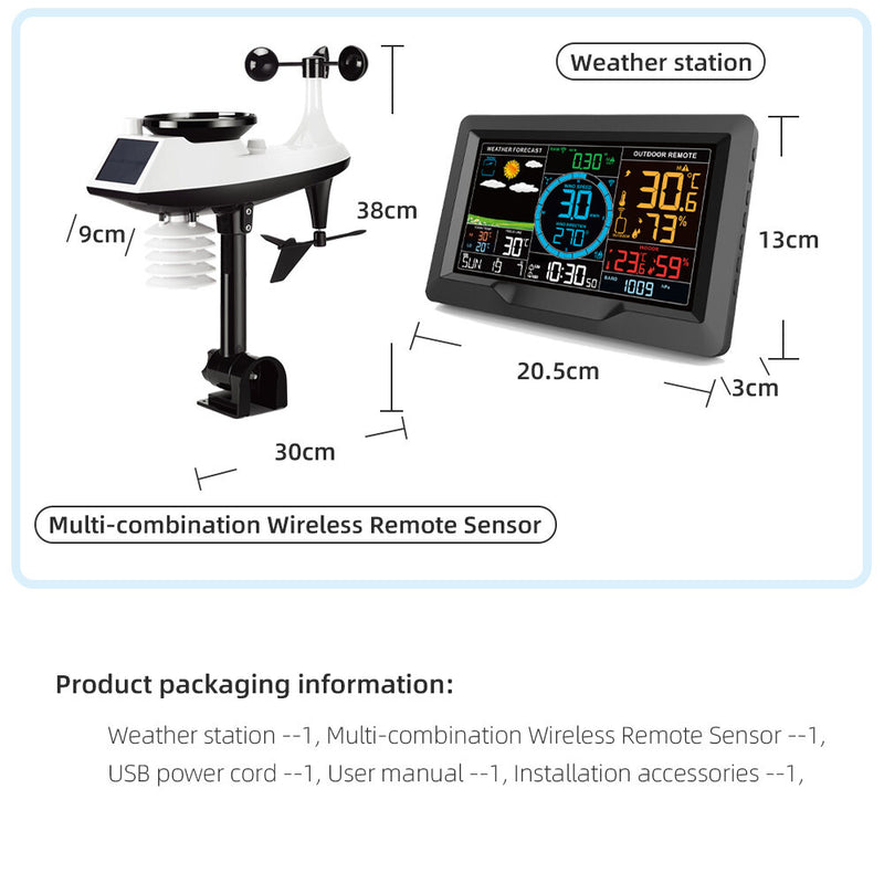 Digital Weather Station with Temperature Humidity Barometric Pressure Wind Speed and Rainfall Measurement Accurate Home Weather Monitoring for Indoor and Outdoor Use Enhanced Forecasting and Alerts Long-Range Wireless Connectivity