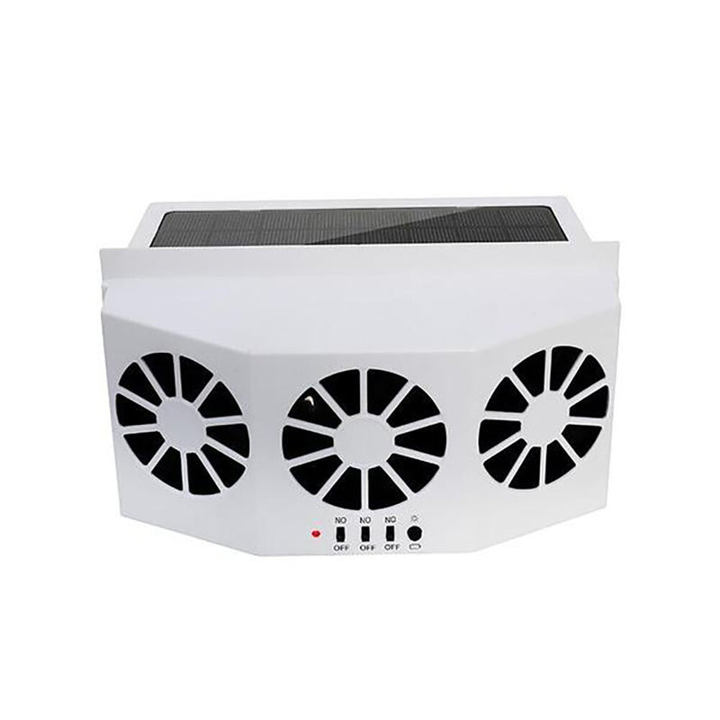 Car Solar Powered Exhaust Fan Car Gills Cooler Auto Ventilation Fan Dual-mode Power Supply