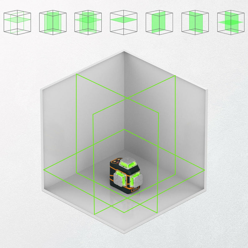 EU US Direct CIGMAN CM-801 Laser Level 3x360° 3D with Remote Control Dual 2600mAh Rechargeable Batteries for Continuous Work Sturdy L-Bracket and Magnetic Mount Clear Laser Lines for Precise and Accurate Leveling