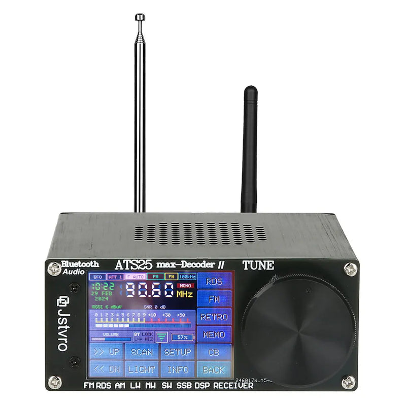 ATS25 Max Decoder II Bluetooth Version Second Generation Full Radio Receiver FM SW SSB MW LW Receiver 2.4-inch Touch Screen