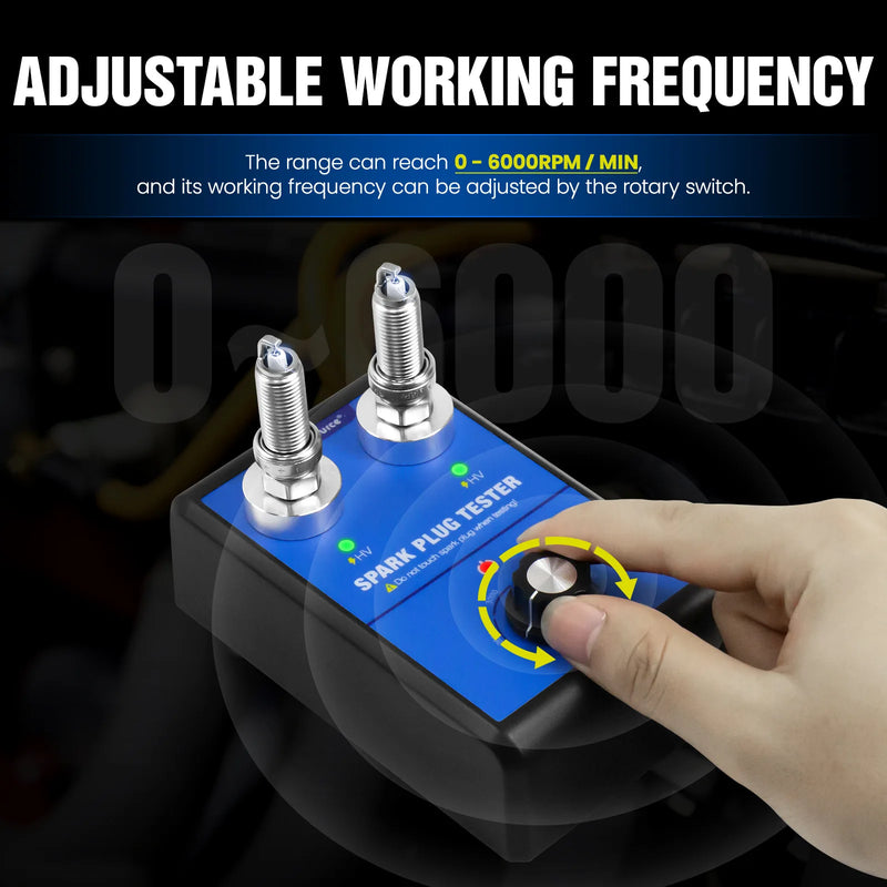 Automotive Spark Plug Tester Double hole Car Motorcycle Auto Spark Plug Tester for 12mm Diameter 12V