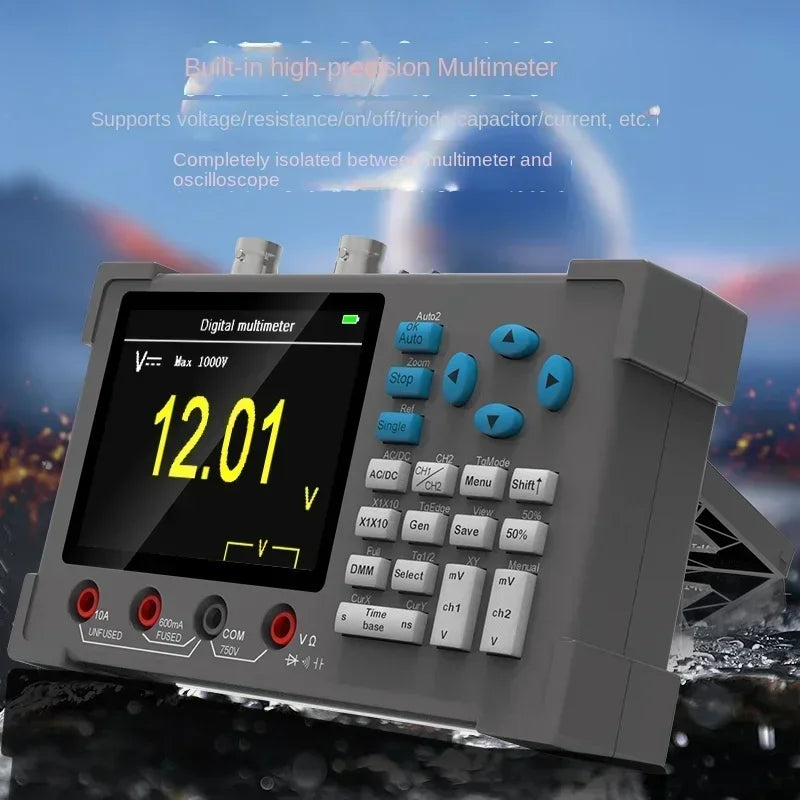 DSO3D12 3 in 1 Digital Oscilloscope Dual Channels 120Mhz Bandwidth Portable Osiclloscopes  +Waveform Generator+ Multimeter