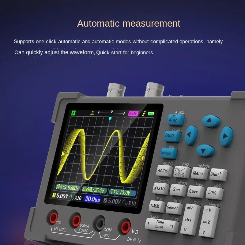 DSO3D12 3 in 1 Digital Oscilloscope Dual Channels 120Mhz Bandwidth Portable Osiclloscopes  +Waveform Generator+ Multimeter