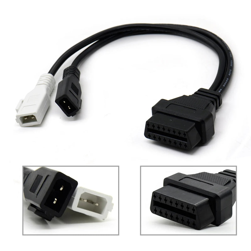 For VAG 2P+2P to 16Pin OBD2 Cable For AUDI 2X2 OBD1 OBD2 Car Diagnostic Cable 2P+2P to 16Pin Female Connector for VW/Skoda