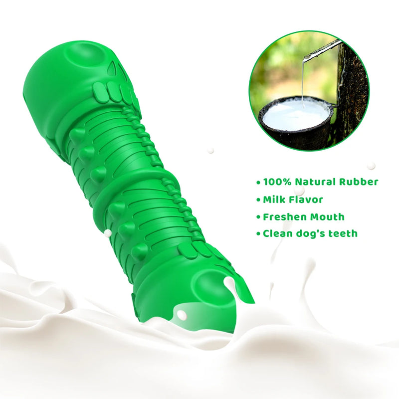 Green Natural Rubber Bite-resistant Bone Molar Rod Pet Toy Rugby Interactive Training Puppies Molar Method Dog Chewing Toy