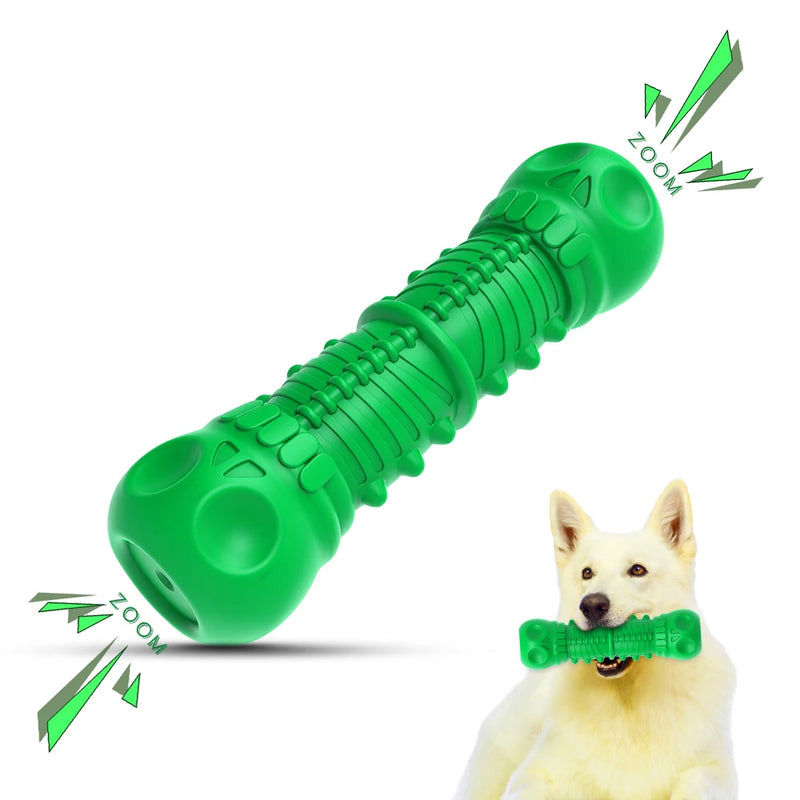 Green Natural Rubber Bite-resistant Bone Molar Rod Pet Toy Rugby Interactive Training Puppies Molar Method Dog Chewing Toy