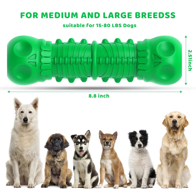 Green Natural Rubber Bite-resistant Bone Molar Rod Pet Toy Rugby Interactive Training Puppies Molar Method Dog Chewing Toy