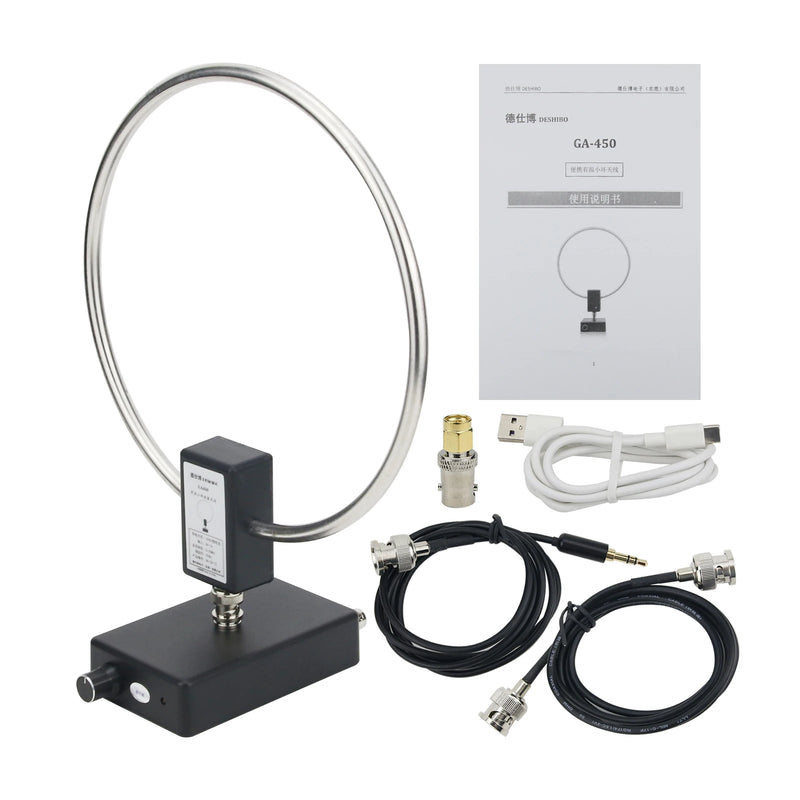 HAMGEEK GA-450 GA-800 Active Loop Antenna SDR Short Medium Wave Radio HF Receiver Antenna for Tecsun Malahite