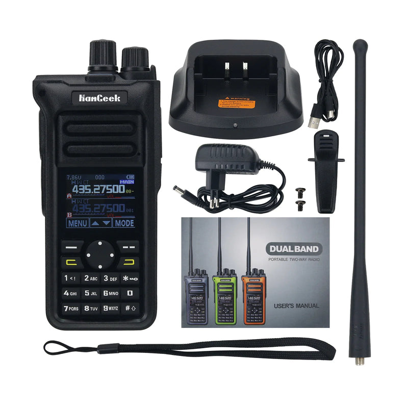 HAMGEEK GT-10 15W Walkie Talkie UHF VHF Marine Radio FM AM Radio Receiver Dual Frequency Display for Ham Radio Road Trips