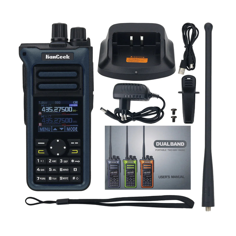 HAMGEEK GT-10 15W Walkie Talkie UHF VHF Marine Radio FM AM Radio Receiver Dual Frequency Display for Ham Radio Road Trips