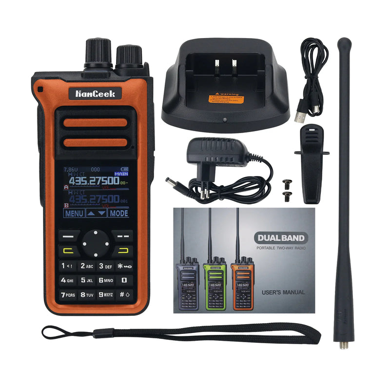 HAMGEEK GT-10 15W Walkie Talkie UHF VHF Marine Radio FM AM Radio Receiver Dual Frequency Display for Ham Radio Road Trips