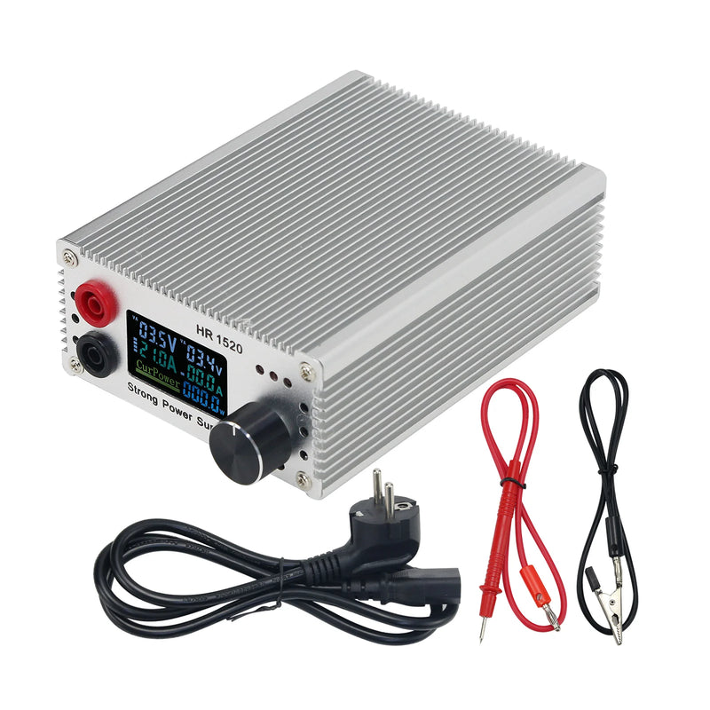 HAMGEEK HR1520 Adjustable DC Regulated Power Supply LCD Display for Short Circuit Detection and Aging Tests 15V 3.2A Output