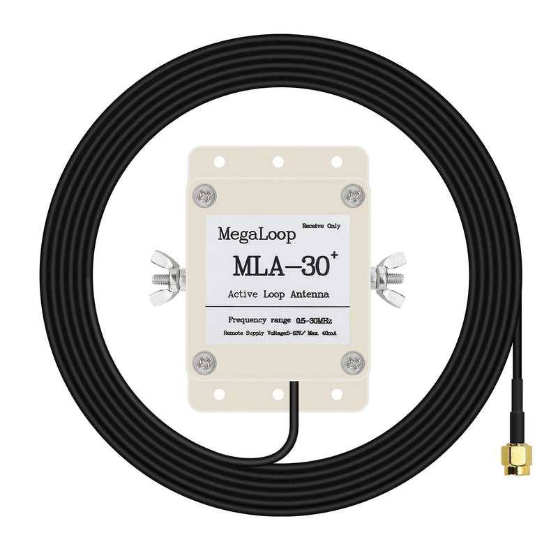 HAMGEEK New MLA-30+ plus 0.5-30MHz Ring Active Receive Antenna SDR Loop Low Noise Medium Short Wave Radio Short MLA30