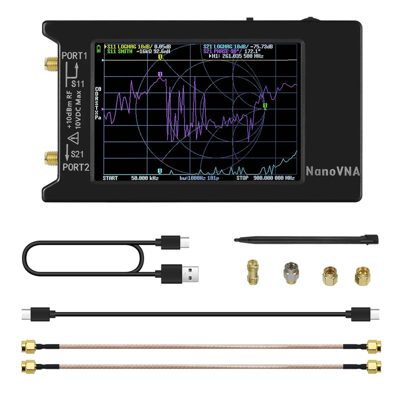 HAMGEEK New Updated NanoVNA-H4 50KHz-1.5GHz NanoVNA Vector Network Analyzer HF VHF UHF Antenna Analyzer with SD Card Slot