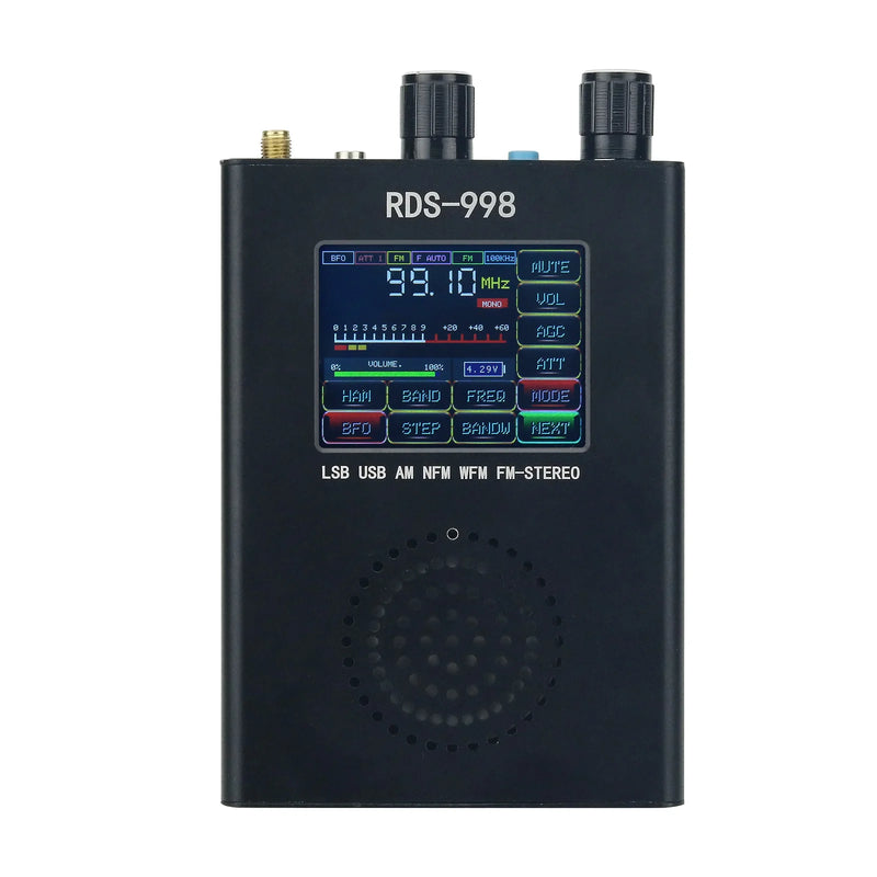 HAMGEEK RDS-998 FM MW LW SW SSB Radio Receiver USB LSB BFO Ham Radio Receiver Color Touch Screen with Medium wave antenna