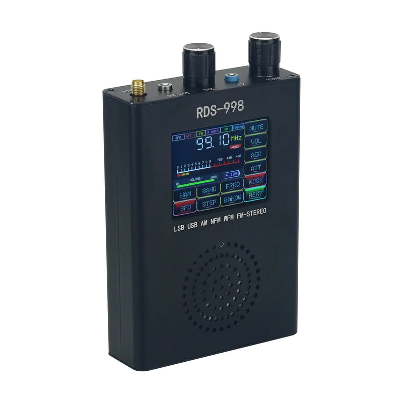 HAMGEEK RDS-998 FM MW LW SW SSB Radio Receiver USB LSB BFO Ham Radio Receiver Color Touch Screen with Medium wave antenna