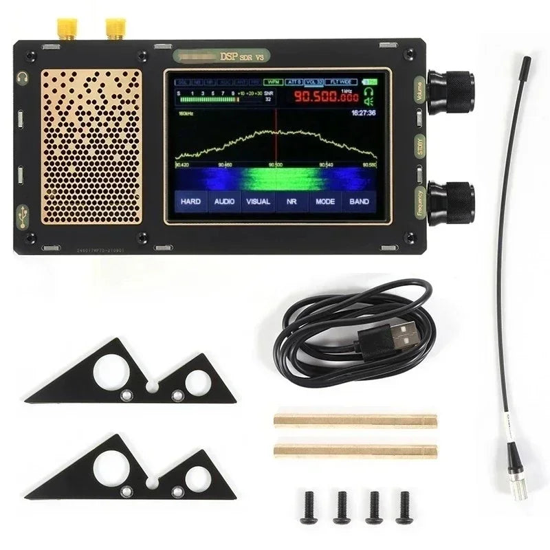 HFDY V3 Enhanced Version 1.10D 50KHz-2GHz V1.10D Malahit SDR Receiver Radio DSP SDR Receiver with Code Support Two Antenna