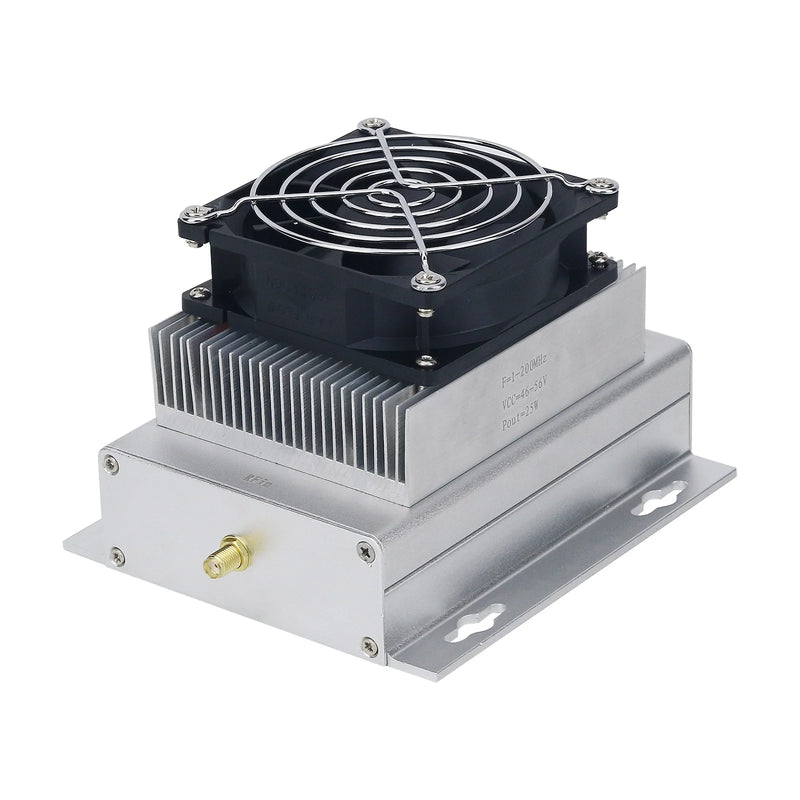 HamGeek 1-200MHz 25W RF Power Amp Broadband RF Power Amplifier with Intelligent Temperature Control Fan