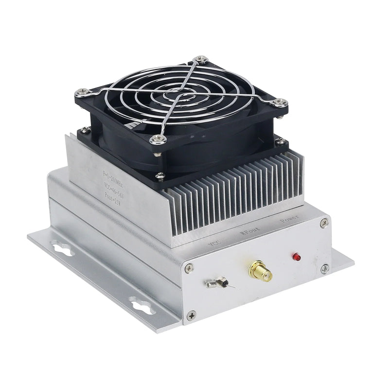 HamGeek 1-200MHz 25W RF Power Amp Broadband RF Power Amplifier with Intelligent Temperature Control Fan