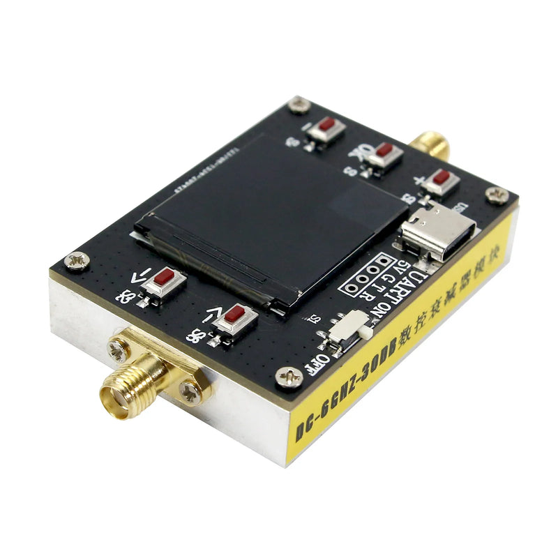 HamGeek DC-6G Digital Program-controlled Attenuator 30DB Step 0.25DB TFT Display with CNC Case