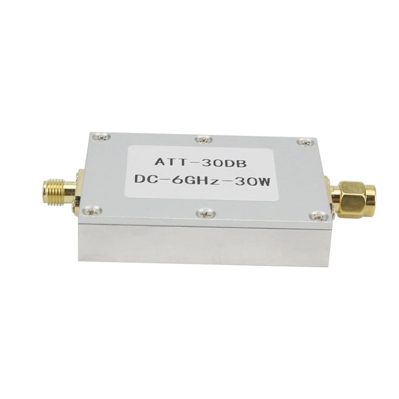 HamGeek DC-6GHz 30W 30DB RF Attenuator fixed Attenuator SMA Female + SMA Male for Power Meter Spectrum Analyzer