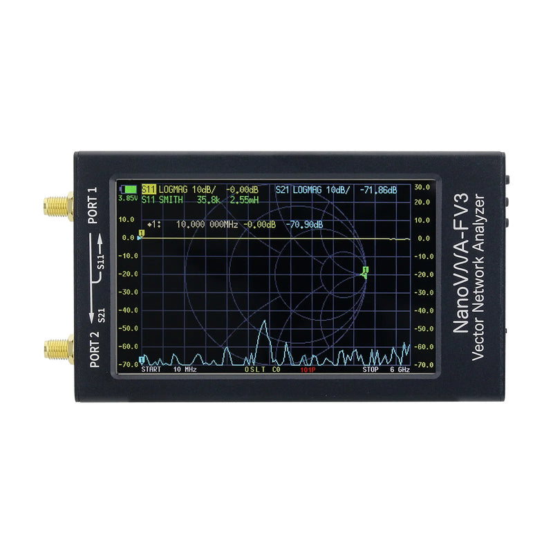 HamGeek NanoVNA-F V3 1MHz-6GHz Portable Vector Network Analyzer VNA for MF/HF/VHF/UHF/SHF Antenna