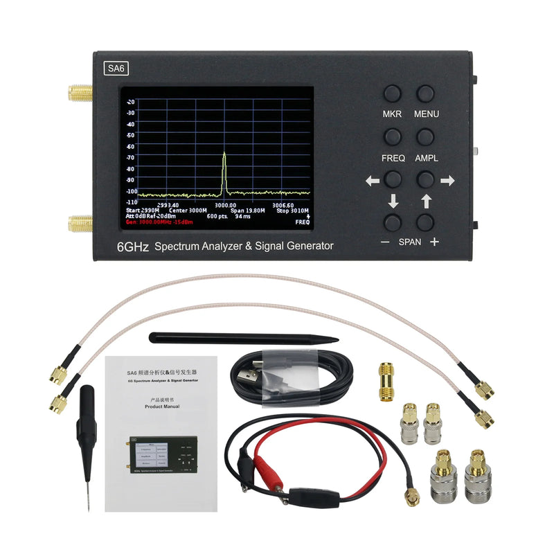 HamGeek Original SA6 35-6200MHz Spectrum Analyzer Signal Generator RF Signal Source Wi-Fi 3G 4G LTE CDMA GSM Beidou GPR GLONASS