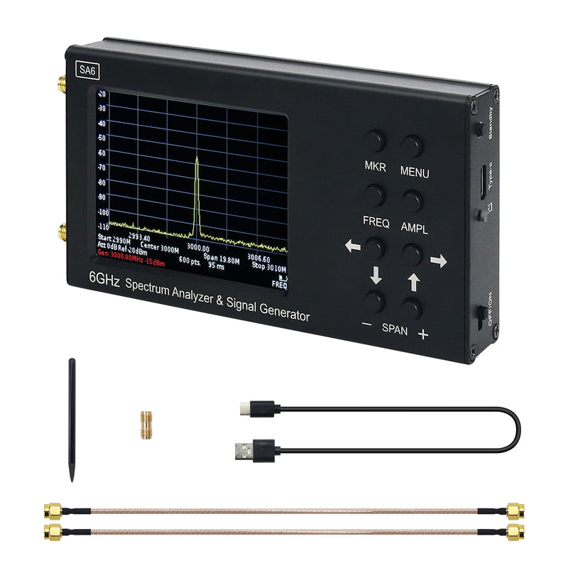 HamGeek Original SA6 35-6200MHz Spectrum Analyzer Signal Generator RF Signal Source Wi-Fi 3G 4G LTE CDMA GSM Beidou GPR GLONASS