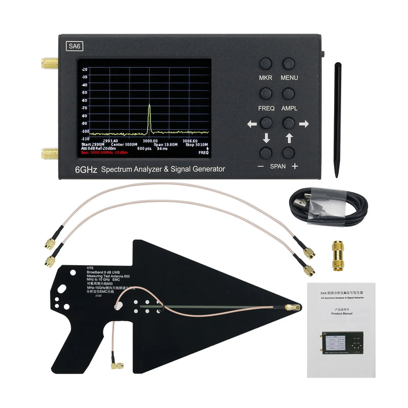 HamGeek Original SA6 35-6200MHz Spectrum Analyzer Signal Generator RF Signal Source Wi-Fi 3G 4G LTE CDMA GSM Beidou GPR GLONASS