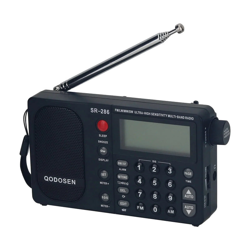 HamGeek QODOSEN SR-286 FM/LW/MW/SW Radio Ultra-High Sensitivity Multi-band Radio Receiver Shortwave Radio