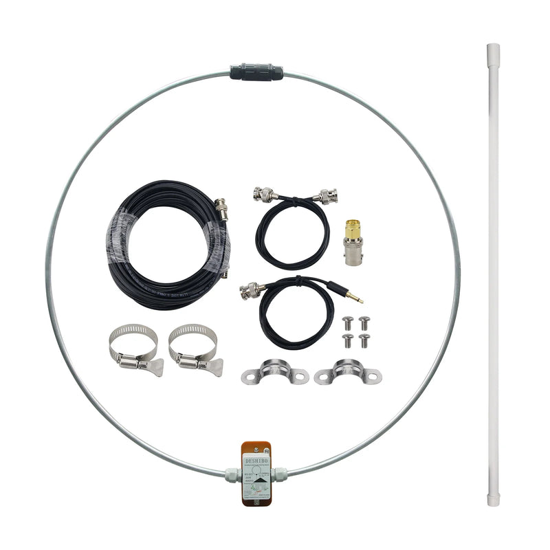 HamGeek WV-601 Aluminum Ring / Copper Ring 0-999MHz Receiving Wideband Passive Loop Antenna for LW/SW/MW/FM/VHF/UHF/AIR