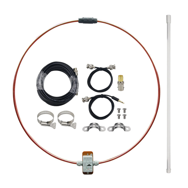 HamGeek WV-601 Aluminum Ring / Copper Ring 0-999MHz Receiving Wideband Passive Loop Antenna for LW/SW/MW/FM/VHF/UHF/AIR