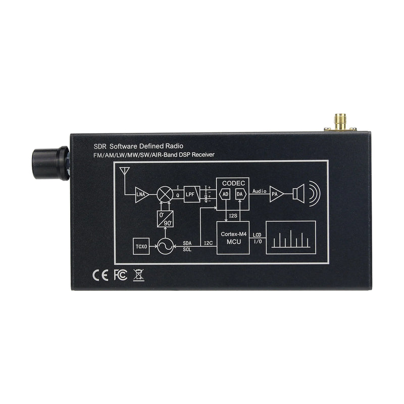 Hamgeek Software Defined Radio SDR Radio Receiver DSP Digital Demodulation CW/AM/SSB/FM/WFM w/ 4.3" IPS LCD