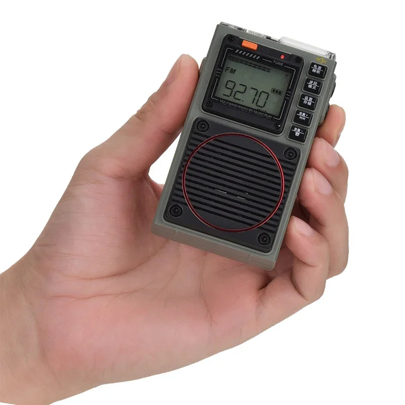 HanRongDa HRD-787 AM/FM/SW/WB Full Band Radio, Support Mobile Phone APP Remote Control , Mini Bluetooth TF Card Player