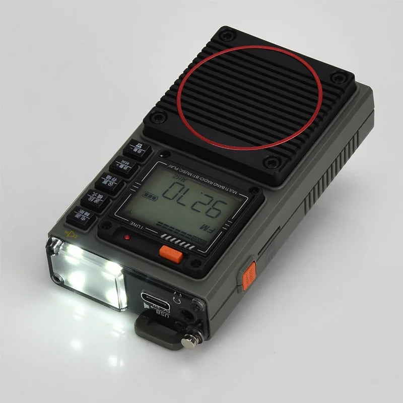 HanRongDa HRD-787 AM/FM/SW/WB Full Band Radio, Support Mobile Phone APP Remote Control , Mini Bluetooth TF Card Player