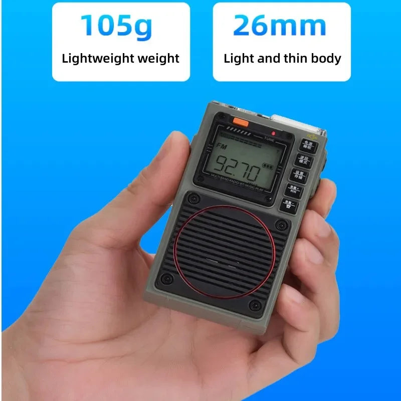 HanRongDa HRD-787 AM/FM/SW/WB Full Band Radio, Support Mobile Phone APP Remote Control , Mini Bluetooth TF Card Player